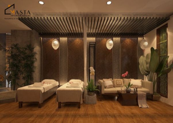 Gỗ được dùng rất nhiều trong trang trí spa vì nó mang đến sự gần gũi, ấm cúng